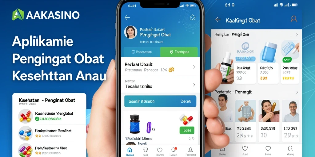 Tampilan antarmuka AAKASINO yang menarik dan fungsional untuk pengingat obat.