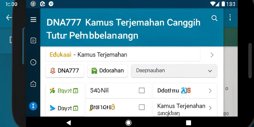 Tampilan antarmuka aplikasi Kamus Terjemahan yang modern dan sederhana.