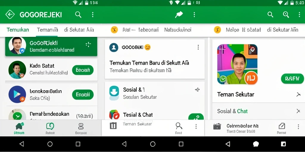 Antarmuka GOGOREJEKI yang ramah pengguna untuk interaksi sosial.