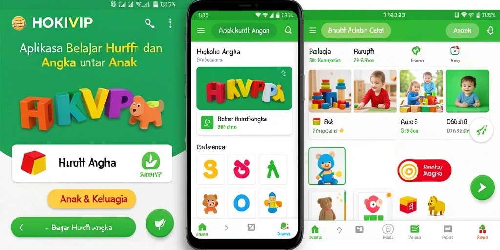 Tampilan antarmuka aplikasi HOKIVIP untuk belajar huruf dan angka yang menarik.