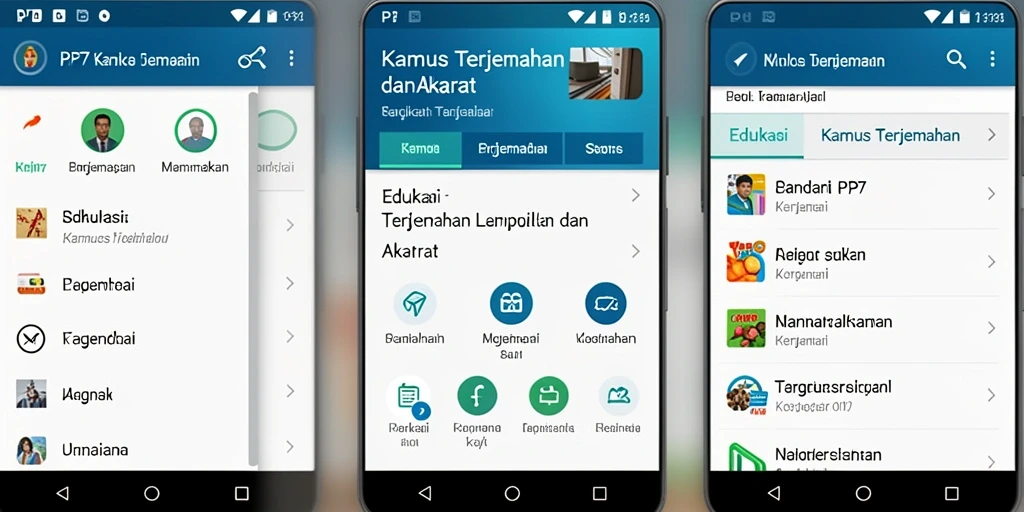 Tampilan antarmuka PP7 dengan fungsi Kamus Terjemahan yang jelas.