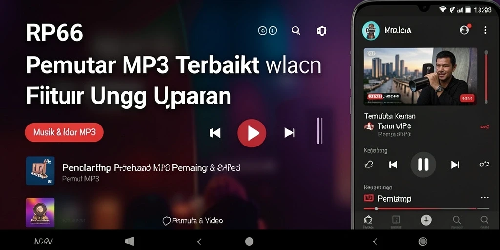 Tampilan antarmuka RP66 yang user-friendly untuk Pemutar MP3.