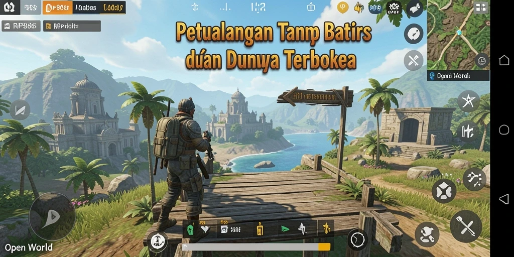 Tampilan antarmuka RP886 yang menarik dalam dunia terbuka.